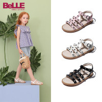 BELLE百丽童鞋女童时尚凉鞋2020春夏新品中小童柳钉软底凉鞋儿童童鞋子DE1330