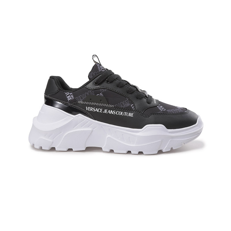 范思哲versacejeanscouture男士织物配皮系带休闲运动鞋73ya3scazs397