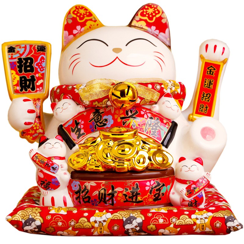 特大号摇手猫摆件 充电自动招手发财猫存钱罐开业礼品 三维工匠 14寸八方来财-不摇手顺丰猫高清大图
