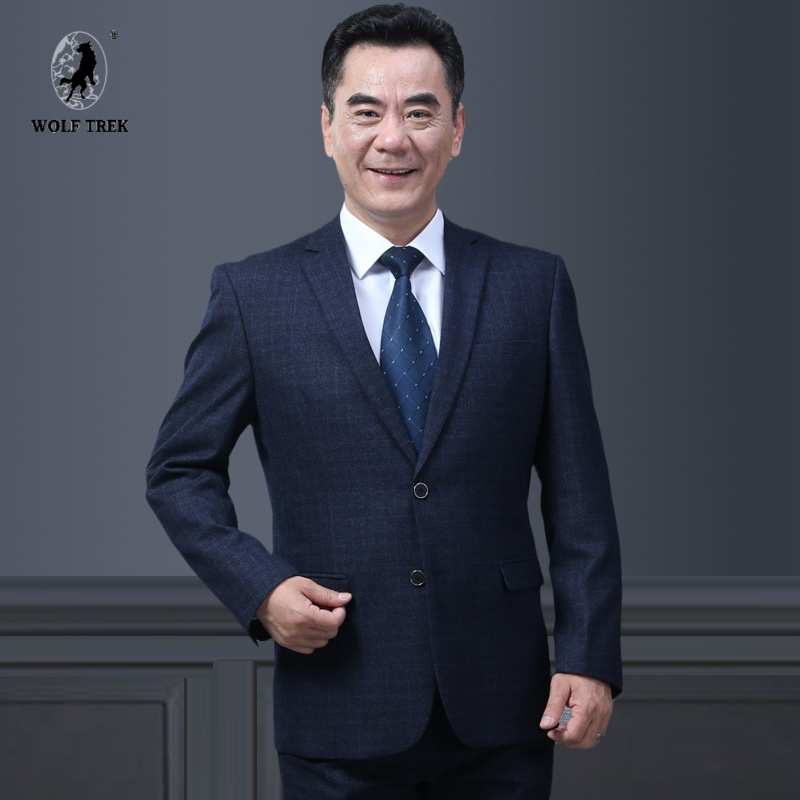 [七匹狼国际公司授权wolf trek ]秋中老年休闲正装西服婚礼商务男西装