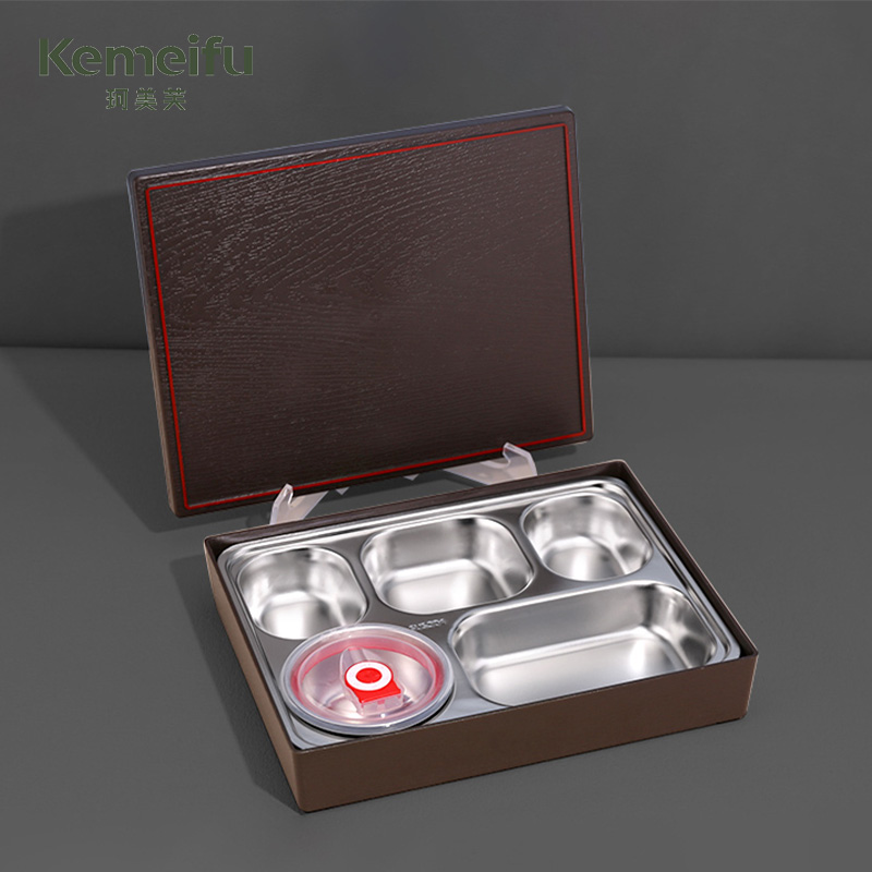 珂美芙 不锈钢商务餐盘 五格 个高清大图