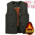 中老年男士马甲秋冬季爸爸装加绒加厚60岁老年人外穿坎肩保暖背心 3XL建议150-175斤 马甲003-1【升级加绒】军绿