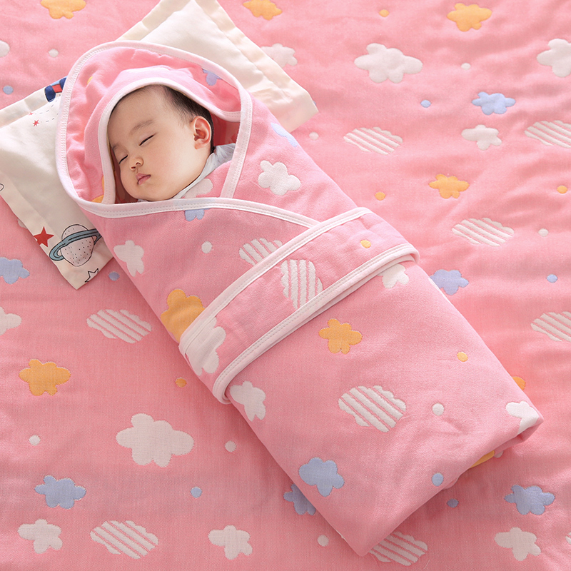 安笛贝乐婴新生儿抱毯婴幼儿纯棉纱布抱被宝宝空调盖毯