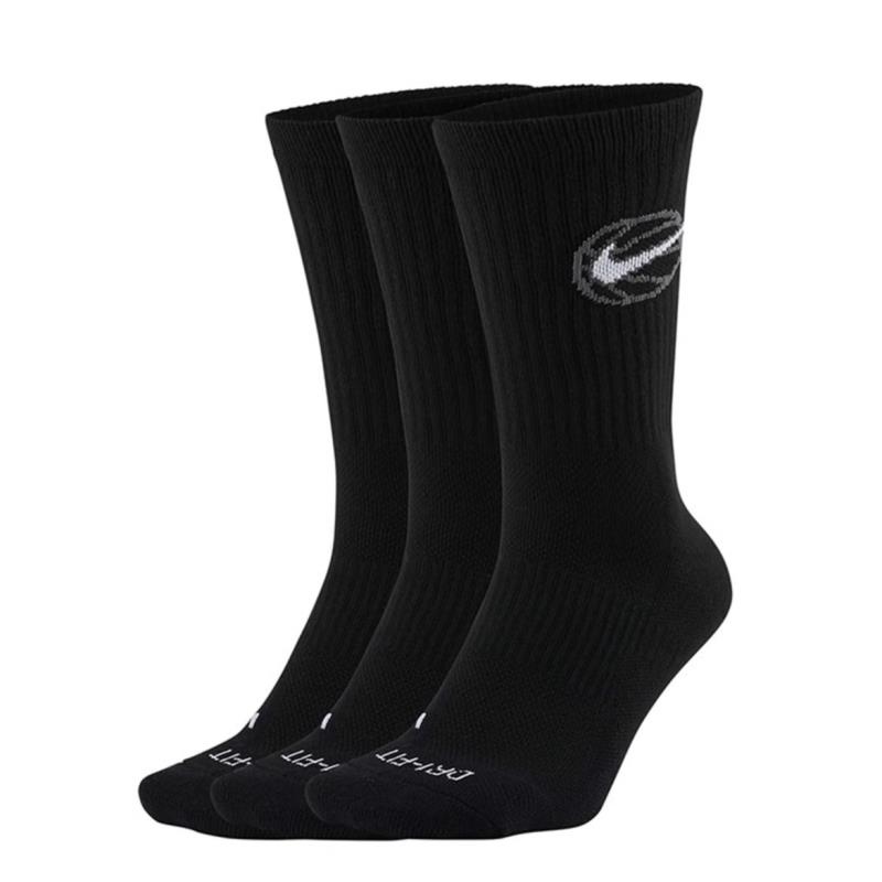 NIKE耐克袜子运动休闲舒适透气男女中筒袜三双装DA2123-010 C