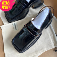 金三志阿希哥同款乐福鞋女英伦复古方头松糕厚底小皮鞋高跟防水台单鞋休闲鞋