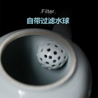 領藝 茶壶手绘景德镇手工家用泡茶壶陶瓷功夫茶具仿古青花 柿柿如意茶壶