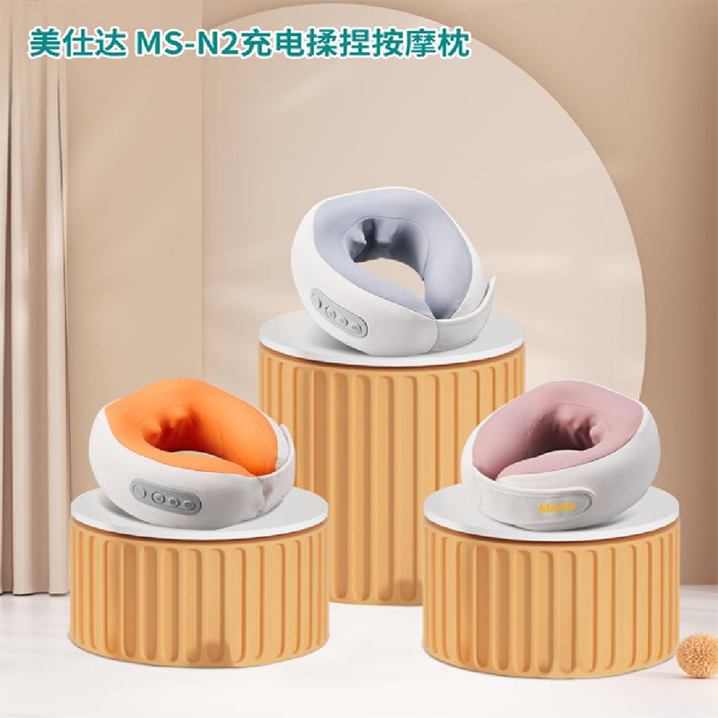 美仕达(Misida)按摩仪3D仿人揉捏亲肤莱卡面料新款智能语音多功能颈椎肩颈按摩枕 MS-N2
