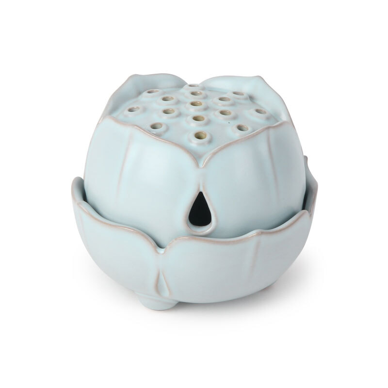 万仟堂茶具配件高档香薰炉家用陶瓷摆件创意家居饰品送礼 宋韵天莲