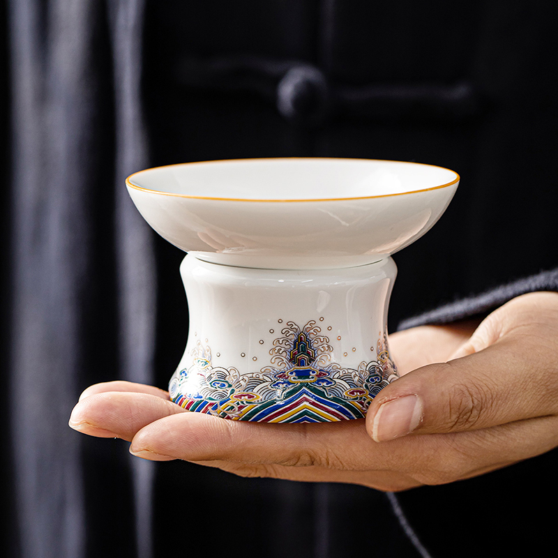 領藝 皇家御品茶漏茶滤功夫茶具配件宫廷风过滤器