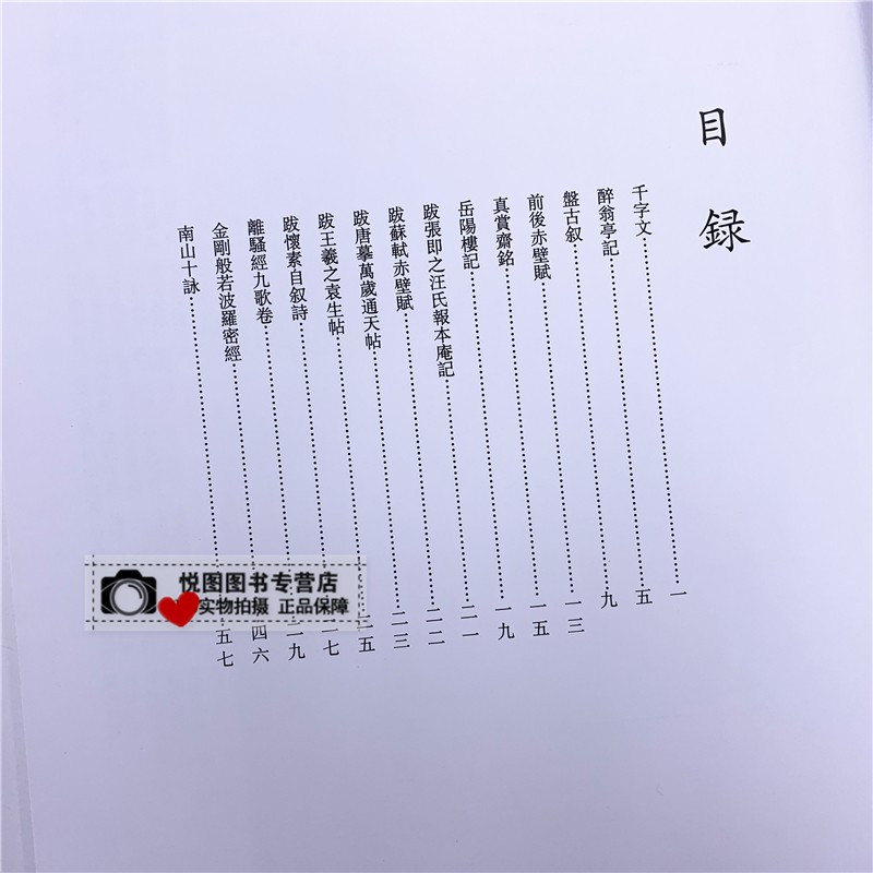 醉翁亭记前后赤壁赋岳阳楼记文徵明离骚经九歌卷南山十咏千字文>800