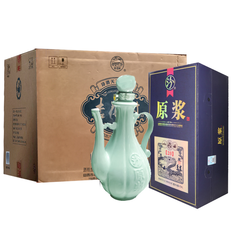 山西汾酒杏花村原浆20清香型白酒53度475ml6瓶整箱