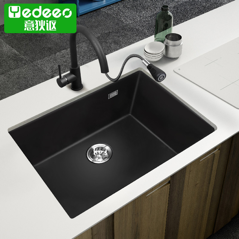 意狄讴 Yedeeo 厨盆 水槽7071sy 意狄讴石英石水槽 黑色单槽7071sy厨房家用洗菜盆洗碗池台下盆水斗 价格图片品牌报价 苏宁易购意狄讴旗舰店