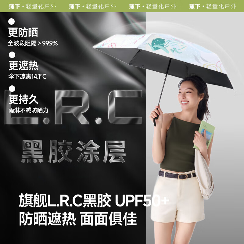 蕉下口袋系列五折伞BM663空谷兰高清大图