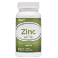 美国原装GNC葡萄糖酸锌ZINC30mg100片剂备孕提高质量锌硒宝矿物质