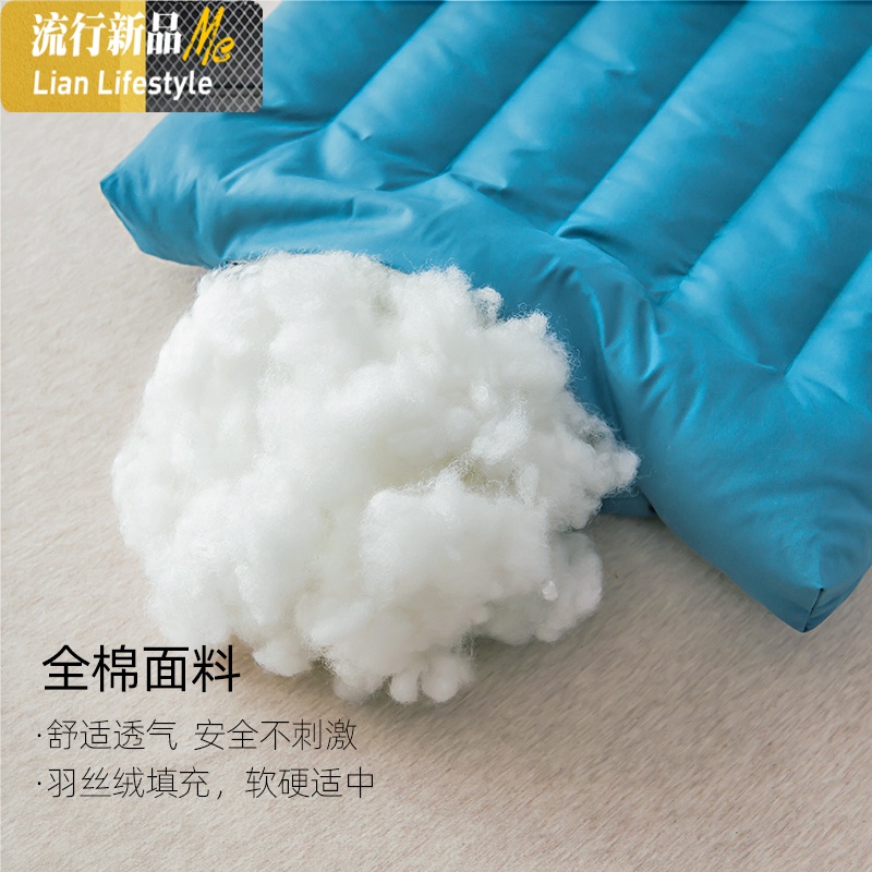 棉枕头低软枕芯家用儿童学生护颈椎平枕矮薄整头单只装床上用品 三维工匠高清大图