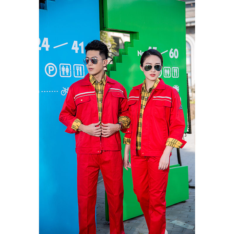 TMG8012 防静电春秋工作服劳保服套装 拉链设计 前后反光条 四色可选高清大图