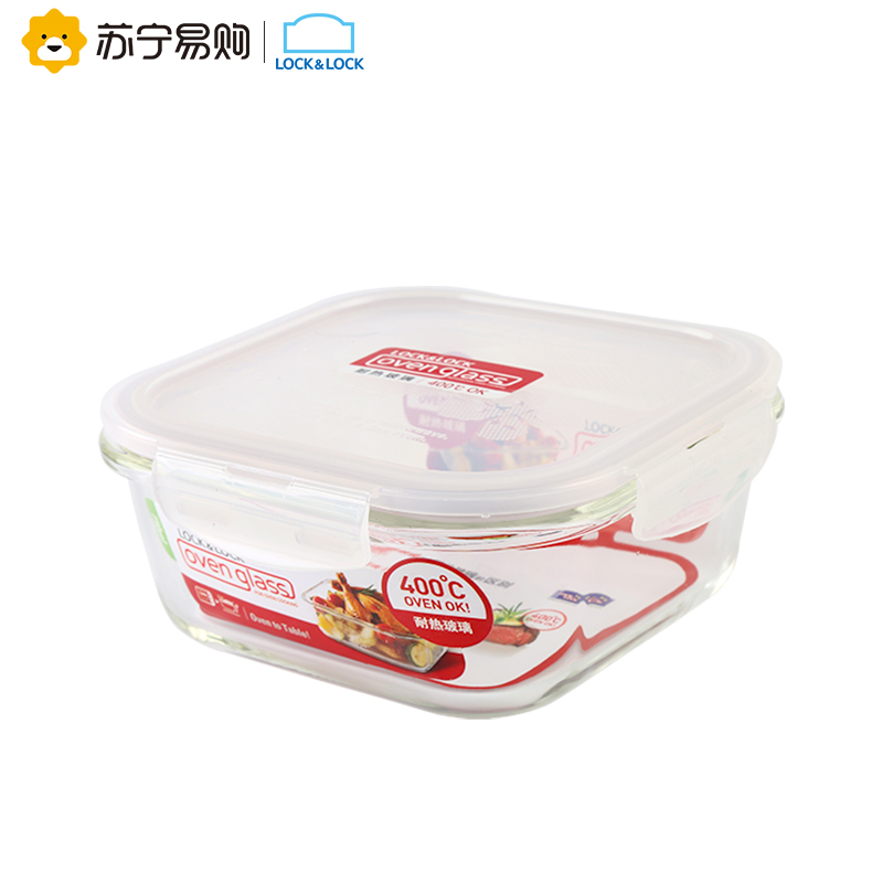 乐扣乐扣(Lock&Lock) 格拉斯饭盒 微波炉饭盒 密封耐热玻璃保鲜容器 LLG224(750ML)高清大图