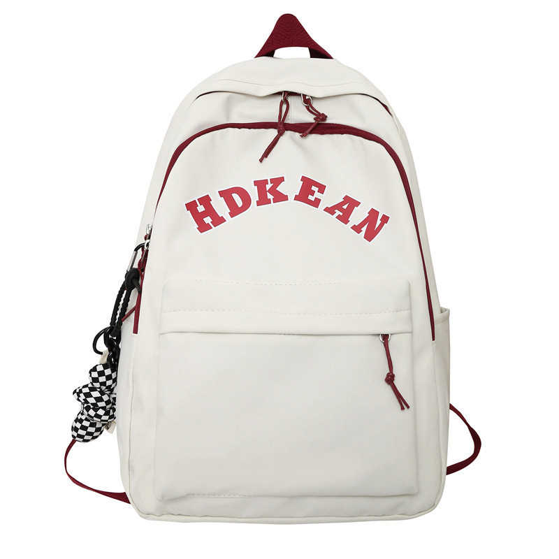 新款书包女韩版简约大学生高中生情侣双肩包日系设计感初中生书包