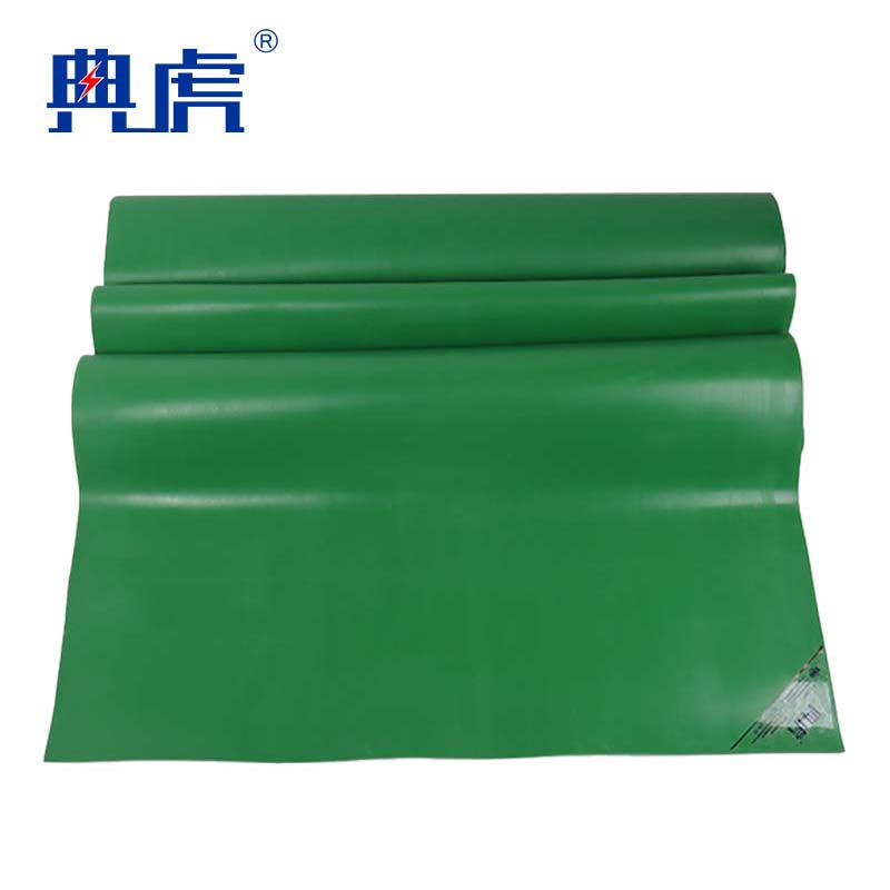 典虎 绝缘胶垫 绿色平面 25kv 10米*1米*8mm 卷高清大图