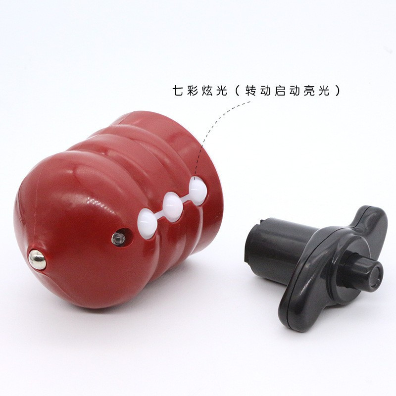 稚气猫(zhiqimao)仿木陀螺玩具旋转闪光七彩音乐发光陀螺发射器儿童男孩子陀螺