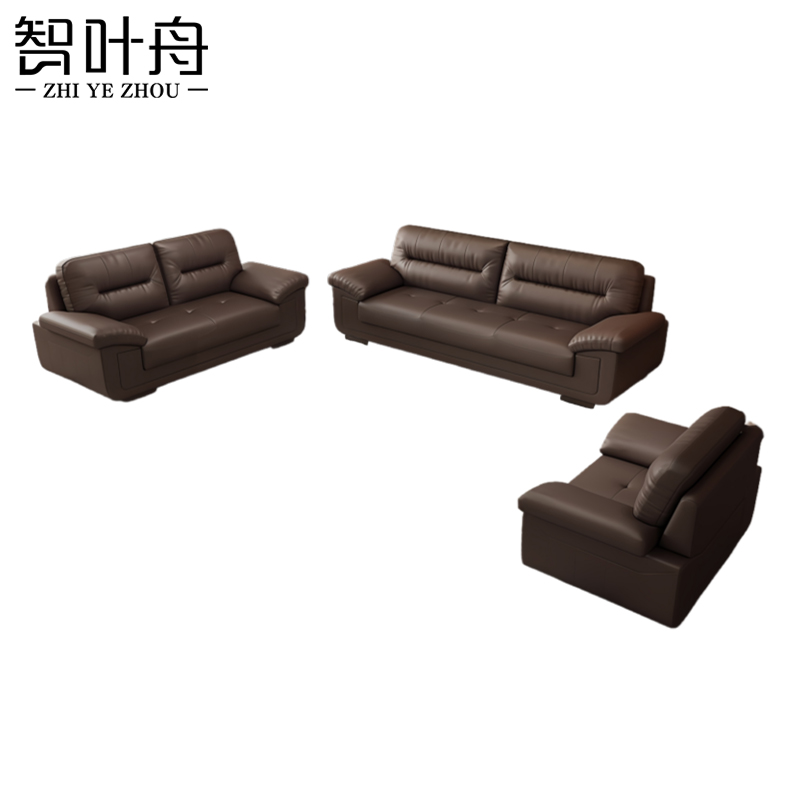智叶舟商务沙发组合200*90*91cm(3+2+1)套高清大图