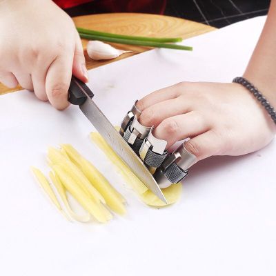 家用防切手神器不锈钢护手器可调节切菜护指器护手神器手指保护套 护手器(三个装 )