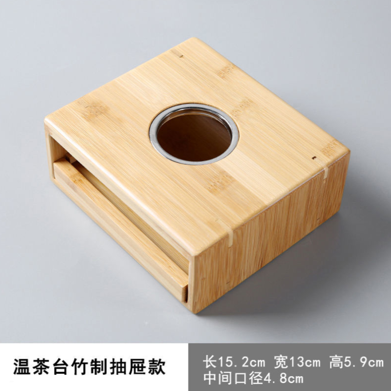 家柏饰(CORATED)温茶器蜡烛竹制温茶炉日式烛托花茶暖茶器玻璃加热保温底座Z高清大图