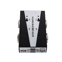 晶华 KVM自动版 四口切换器 四进一 显示器投影仪高清视频共享器 带线