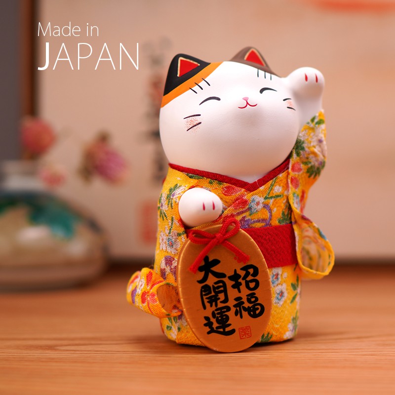 日本猫大号和服日式摆件开业乔迁结婚生日创意 三维工匠 金运坐猫&高10CM_888