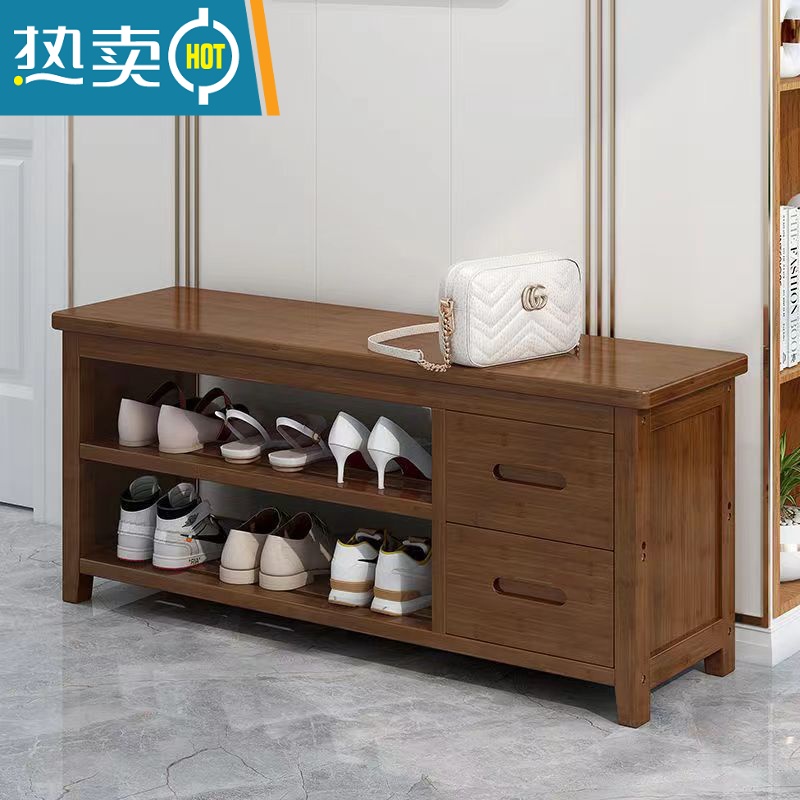 敬平换鞋凳一体进门鞋柜坐凳门口可坐式家用穿鞋凳经济型收纳实木鞋架收纳凳高清大图