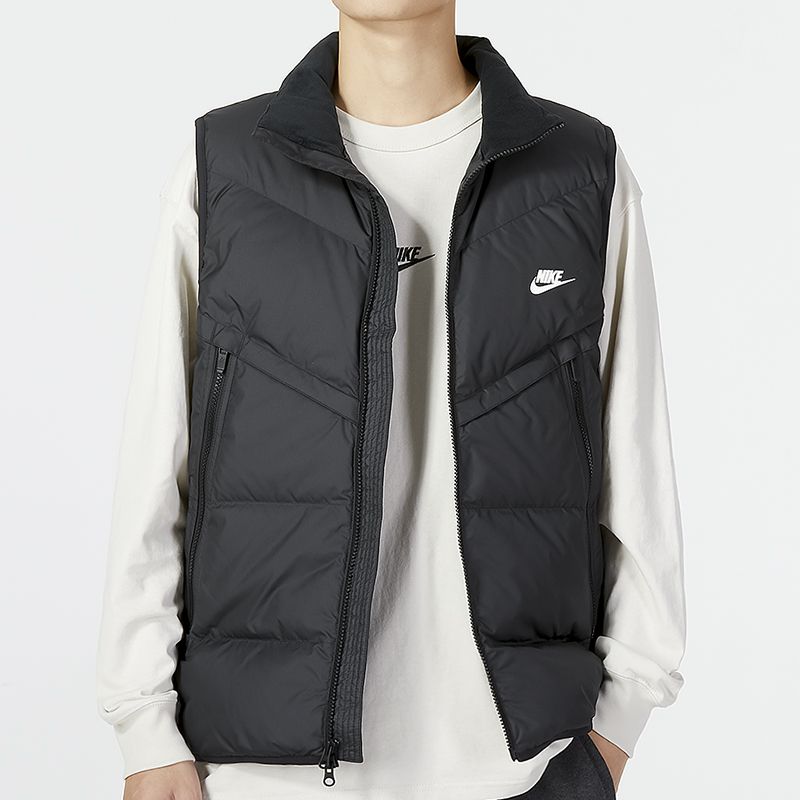 耐克NIKE男装新款羽绒立领防风保暖运动休闲马甲FB8184-010 ZP DV1136-010/黑色 M