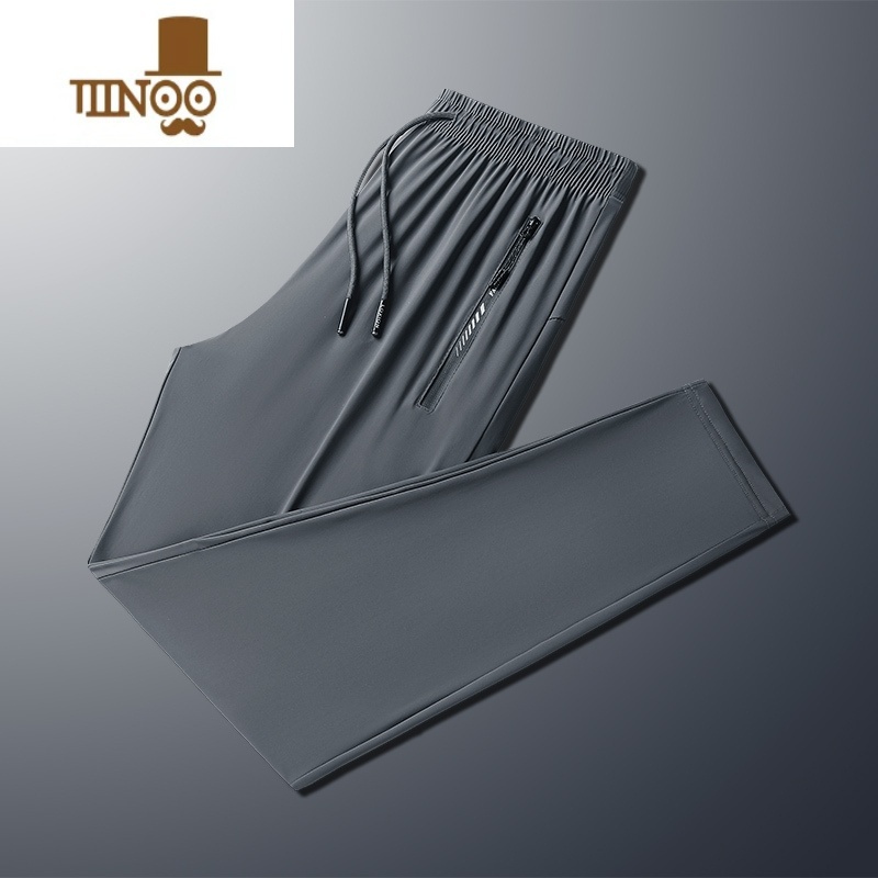 YANXU加肥加大码长裤子男夏季超薄款胖子300斤弹力速干冰丝休子款闲速高清大图