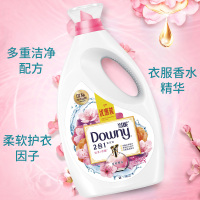 当妮Downy二合一洗衣液淡粉樱花2.8kg优惠装洁净柔顺留香衣物香水机手洗家庭装