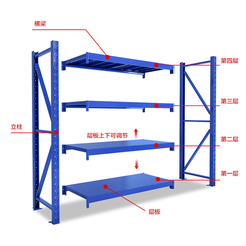 文灵承重180kg货架置物架钢制货架长200宽50高200CM高清大图