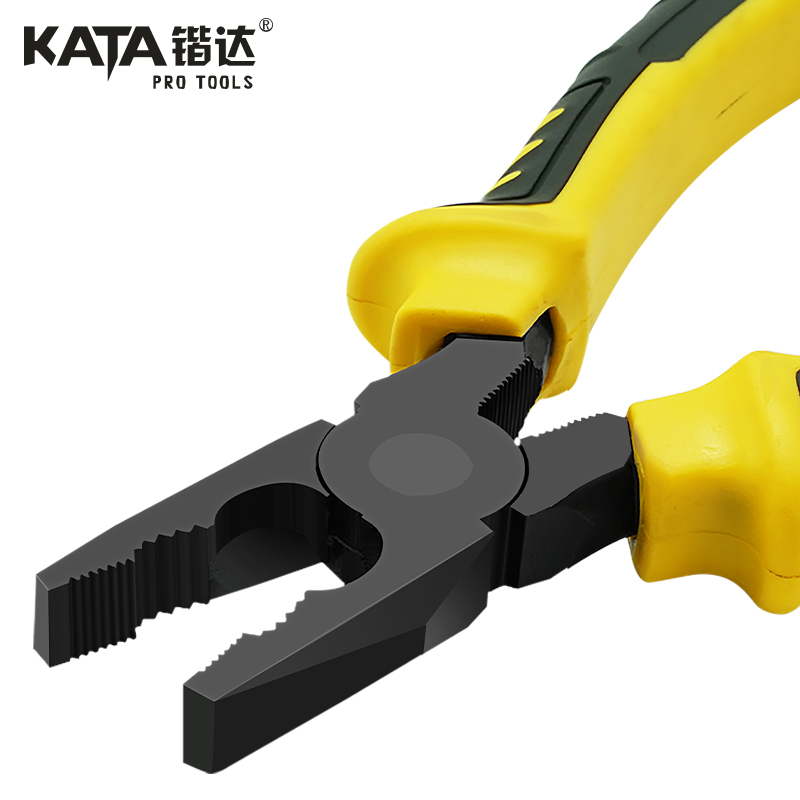 锴达(KATA)钳子钢丝钳8英寸老虎钳克丝钳断线钳电工夹持工具发黑防锈 KT1808