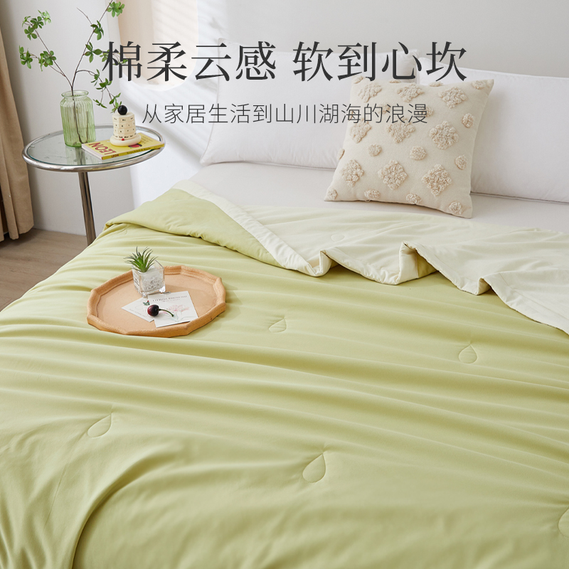 睡眠博士夏季抗菌空调被 亲肤棉柔夏被 A类 吸湿透气双人床纤维被