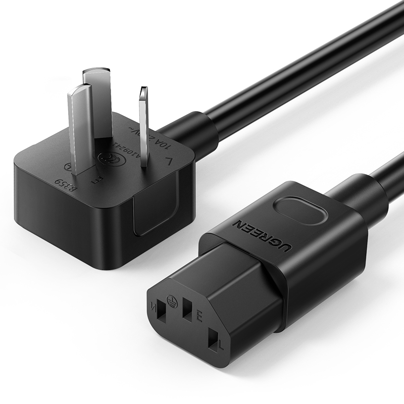 绿联电脑主机电源线三孔电饭煲国标品字尾电源连接线台式机显示器屏