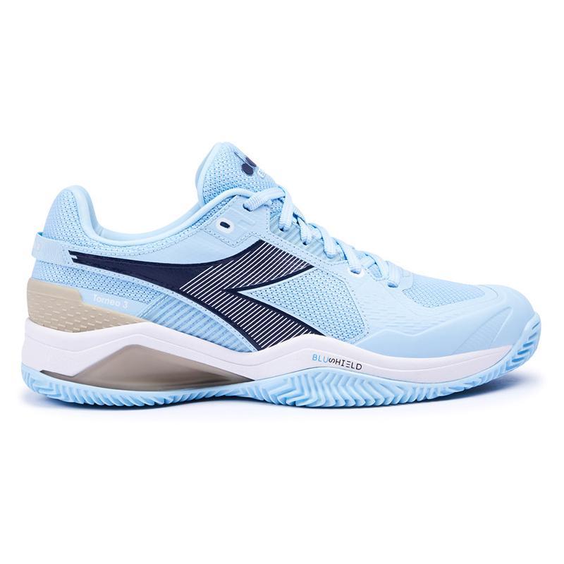 迪亚多纳(DIADORA)女士网球鞋专业缓震透气抗扭转蓝黑拼色克莱尔