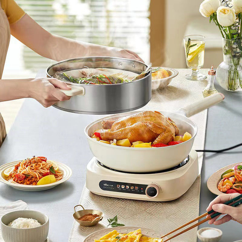 小熊电火锅分体设计可颠锅多功能炒菜多用途电炒锅DCG-A28L1高清大图