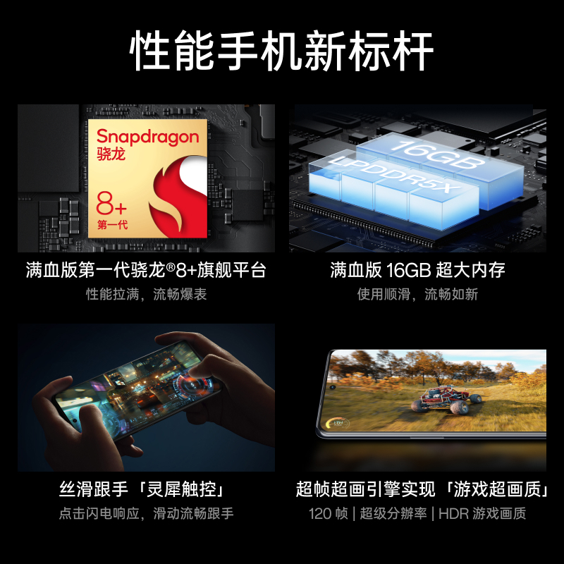 OPPO 一加 Ace 2 16GB+256GB 冰河蓝 满血版骁龙®8+旗舰平台 1.5K灵犀触控屏 超帧超画引擎 5G游戏电竞手机