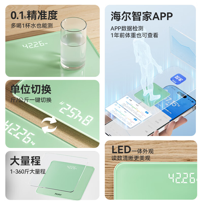 海尔 智能检测体重秤 QHU9高清大图