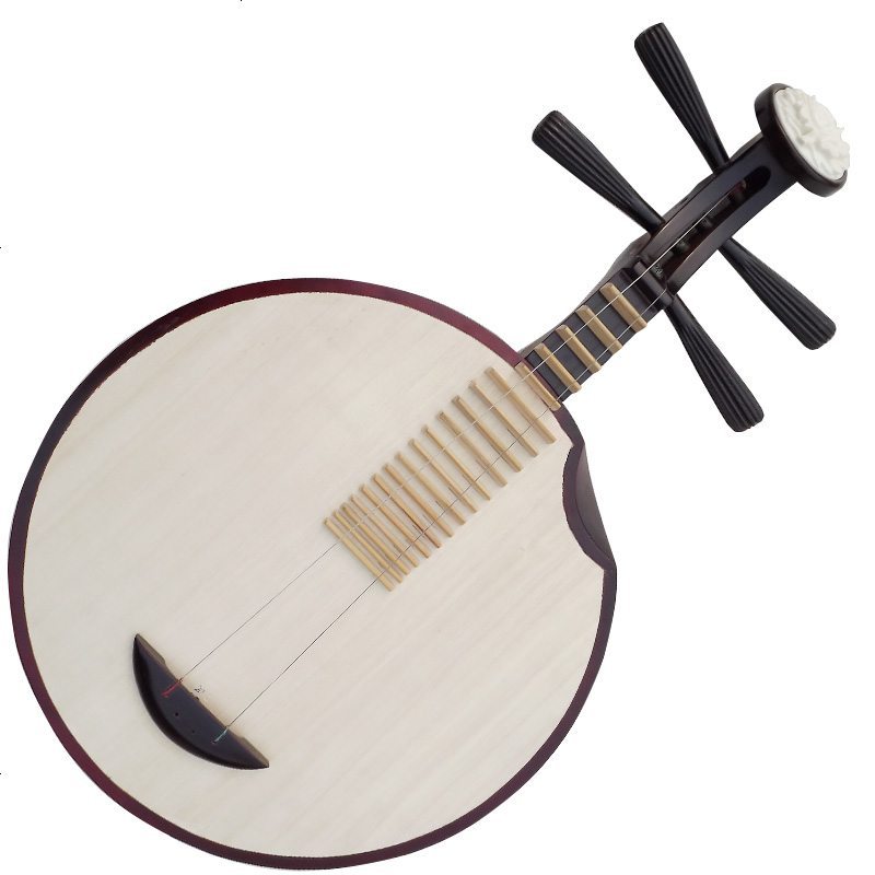 梵巢月琴乐器色木京剧民乐乐队演奏初学二黄西皮hm01红色缺口头花