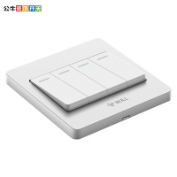 公牛(BULL)开关插座4开四开双控开关 86型四位开关四开双联墙壁电源面板 G07K412Y（带荧光）