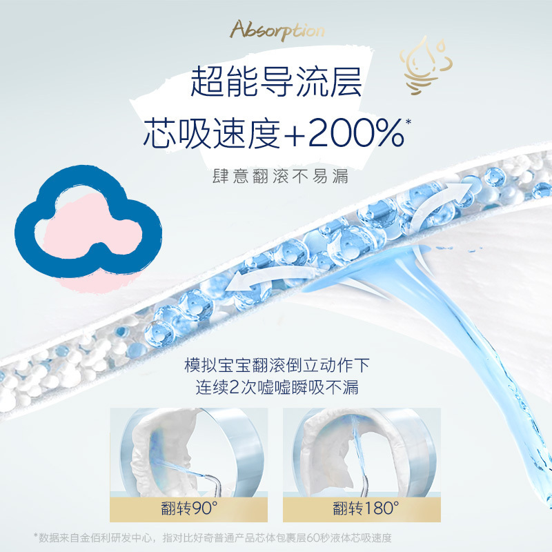 好奇金装超薄云柔透气纸尿裤加大号XL60超大吸力婴儿尿不湿[12-17kg]品牌直供