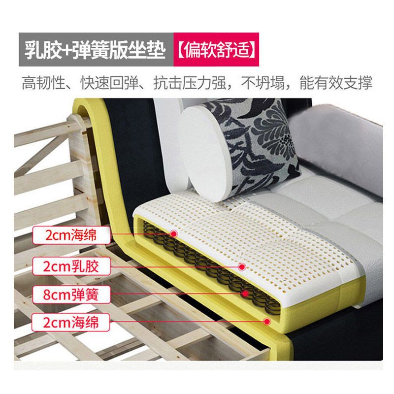 梵宜布艺沙发大小户型简约现代贵妃转角北欧皮布沙发家具组合
