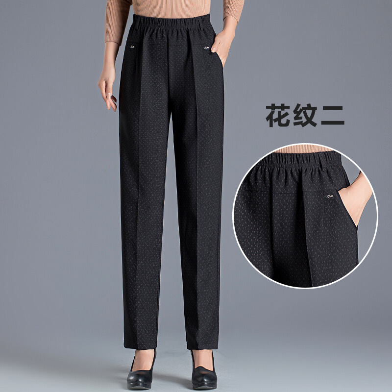 迪鲁奥diluao中老年女裤秋季新款奶奶松紧腰裤子常规人60岁70妈妈长裤