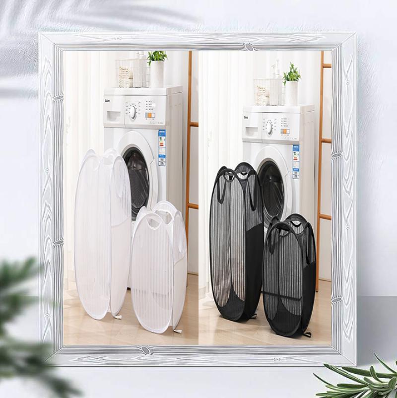 洗衣脏衣篮大号脏衣服收纳筐网格家用可折叠蒌子透气大容量-大号;旗舰款【1个黑色】