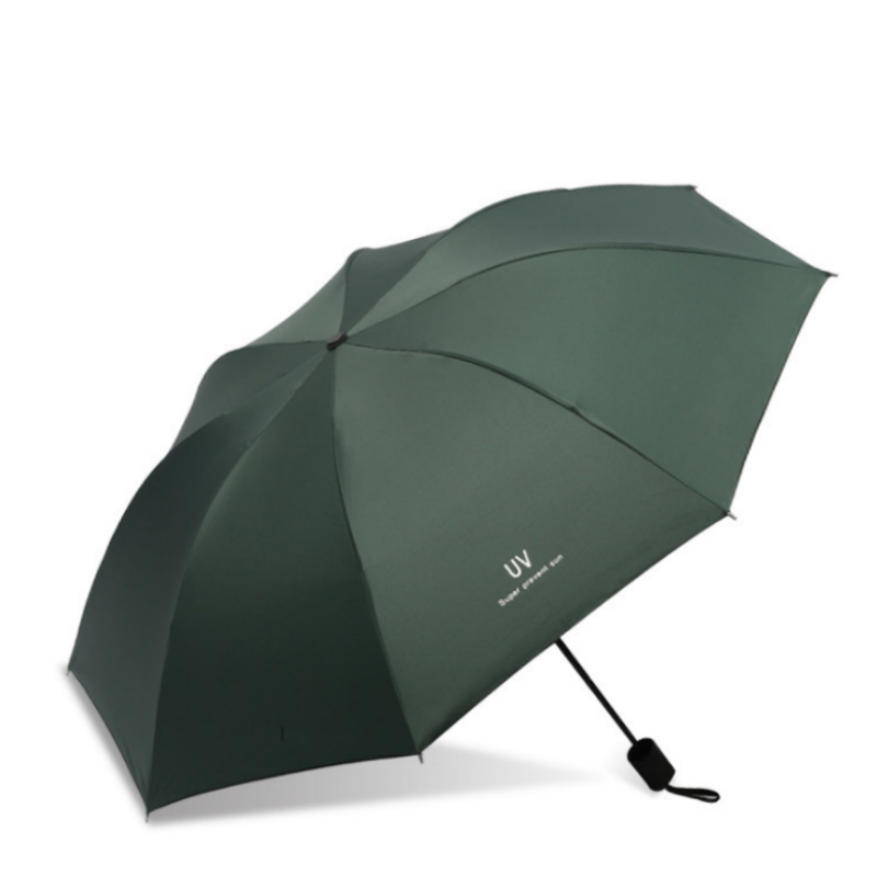 铂廷 UV三折叠黑胶晴雨伞 26CM