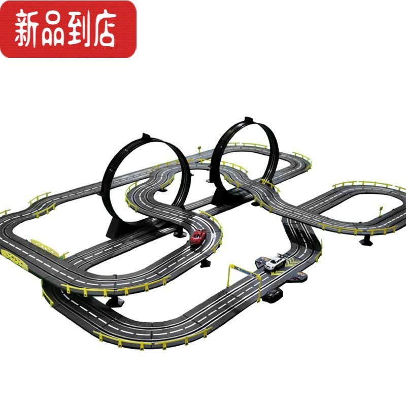 真智力双人竞速路轨道赛车跑道小火车男孩玩具滑道儿童男童遥控汽车8岁6 5米升级赛道[红蓝赛车 带车灯]彩盒 [四遥控]电图片
