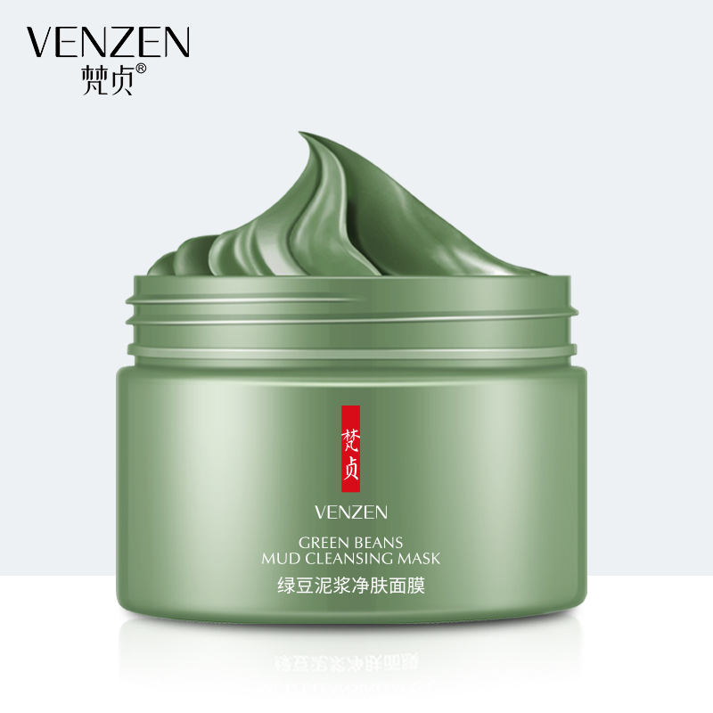 梵貞绿豆泥浆净肤面膜120g 清爽洁净保湿面膜收缩毛孔补水绿豆泥浆净肤 洁净
